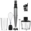 Turelar Immersion Blender 1100W Corded 5 in 1 Hand Blenders Set for Soup, Baby Food and Smoothies Black