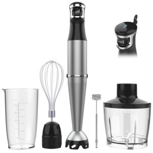 Turelar Immersion Blender 1100W Corded 5 in 1 Hand Blenders Set for Soup, Baby Food and Smoothies Black